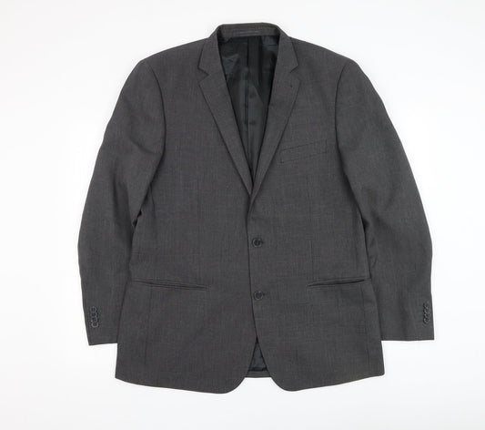 F&F Mens Grey Polyester Jacket Suit Jacket Size 44