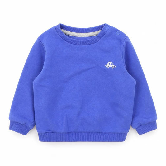 F&F Boys Blue Cotton Pullover Jumper Size 9-12 Months - car