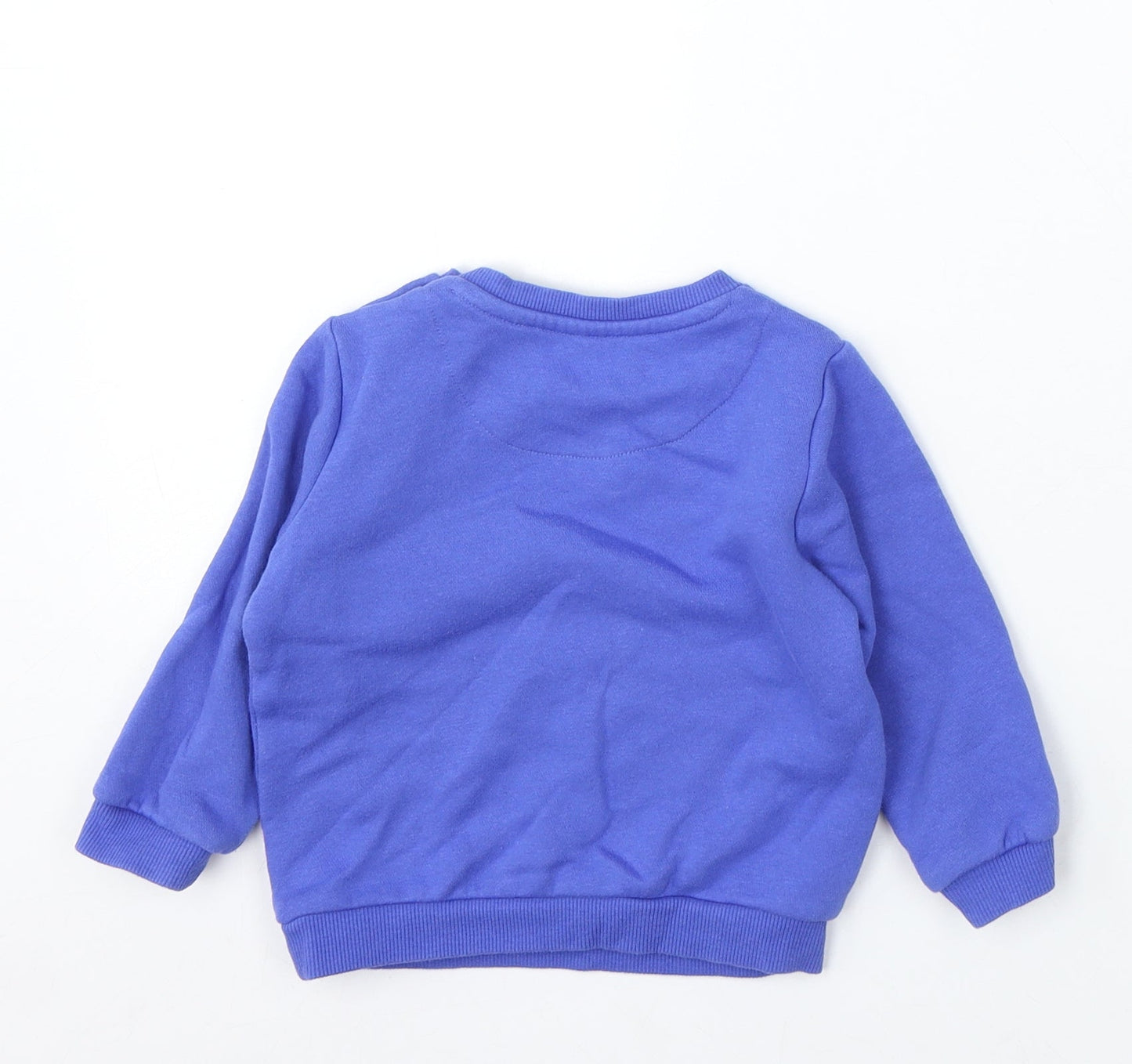F&F Boys Blue Cotton Pullover Jumper Size 9-12 Months - car