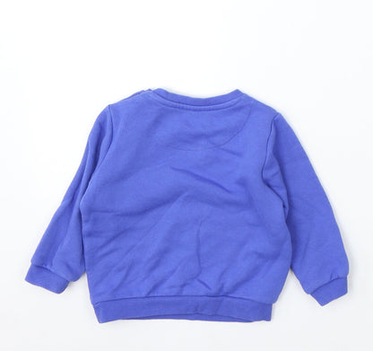 F&F Boys Blue Cotton Pullover Jumper Size 9-12 Months - car