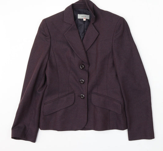 Marks and Spencer Womens Purple Polyester Jacket Suit Size 8