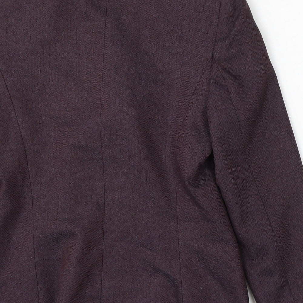 Marks and Spencer Womens Purple Polyester Jacket Suit Size 8