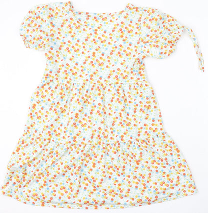 Boohoo Womens Multicoloured Floral Polyester Basic Blouse Size 10 Round Neck