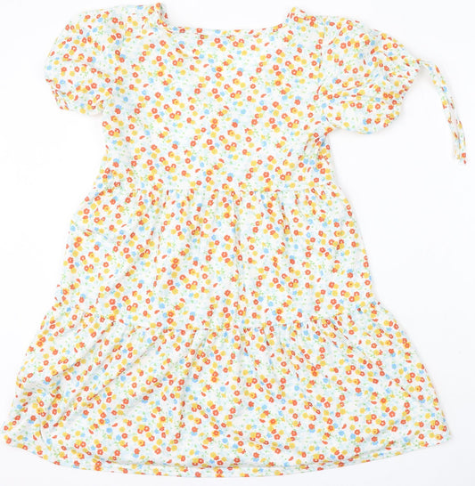 Boohoo Womens Multicoloured Floral Polyester Basic Blouse Size 10 Round Neck