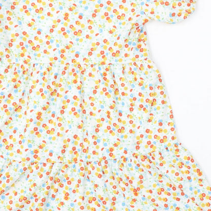 Boohoo Womens Multicoloured Floral Polyester Basic Blouse Size 10 Round Neck