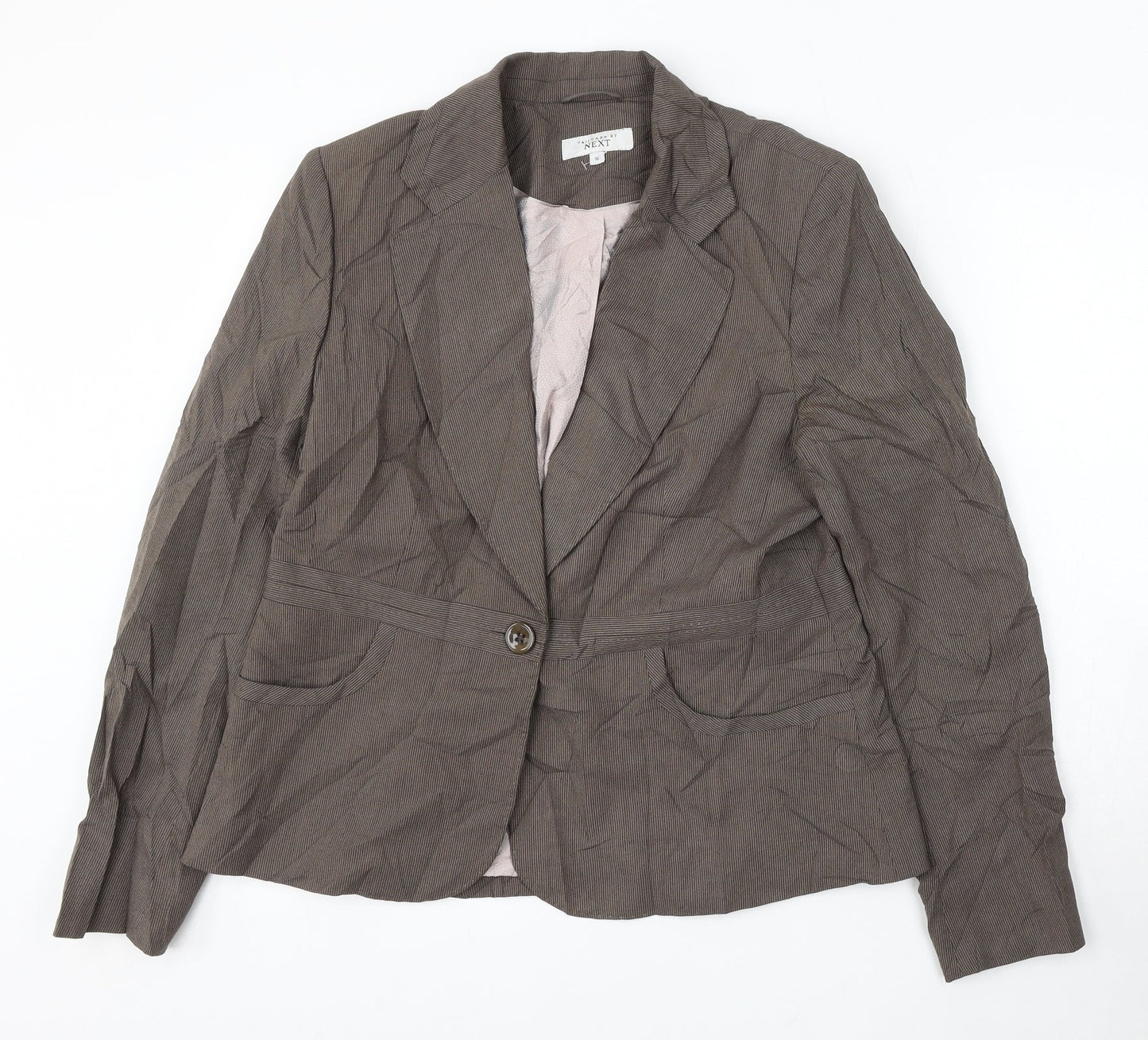 NEXT Womens Brown Polyester Jacket Suit Size 16