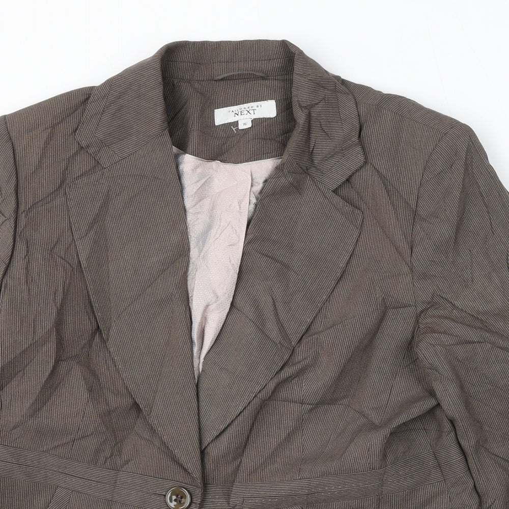 NEXT Womens Brown Polyester Jacket Suit Size 16