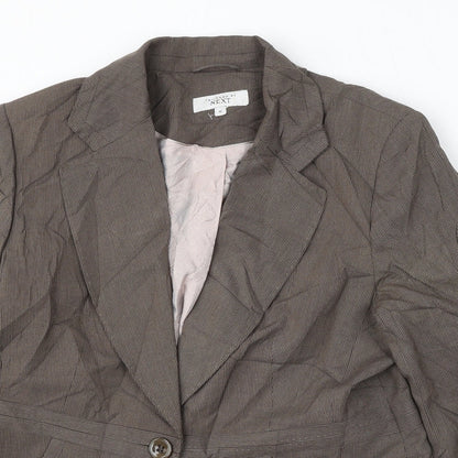 NEXT Womens Brown Polyester Jacket Suit Size 16