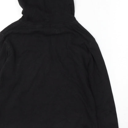 Justice Girls Black Cotton Pullover Hoodie Size 10 Years