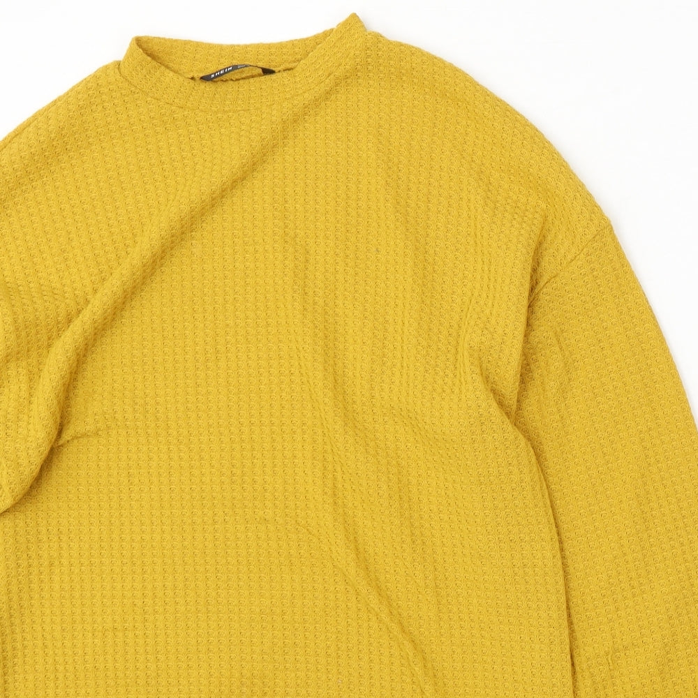 Womens UK Size XS SheIn Yellow Pullover Jumper