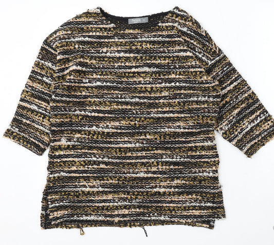 Nutmeg Womens Multicoloured Round Neck Striped Polyester Pullover Jumper Size 10