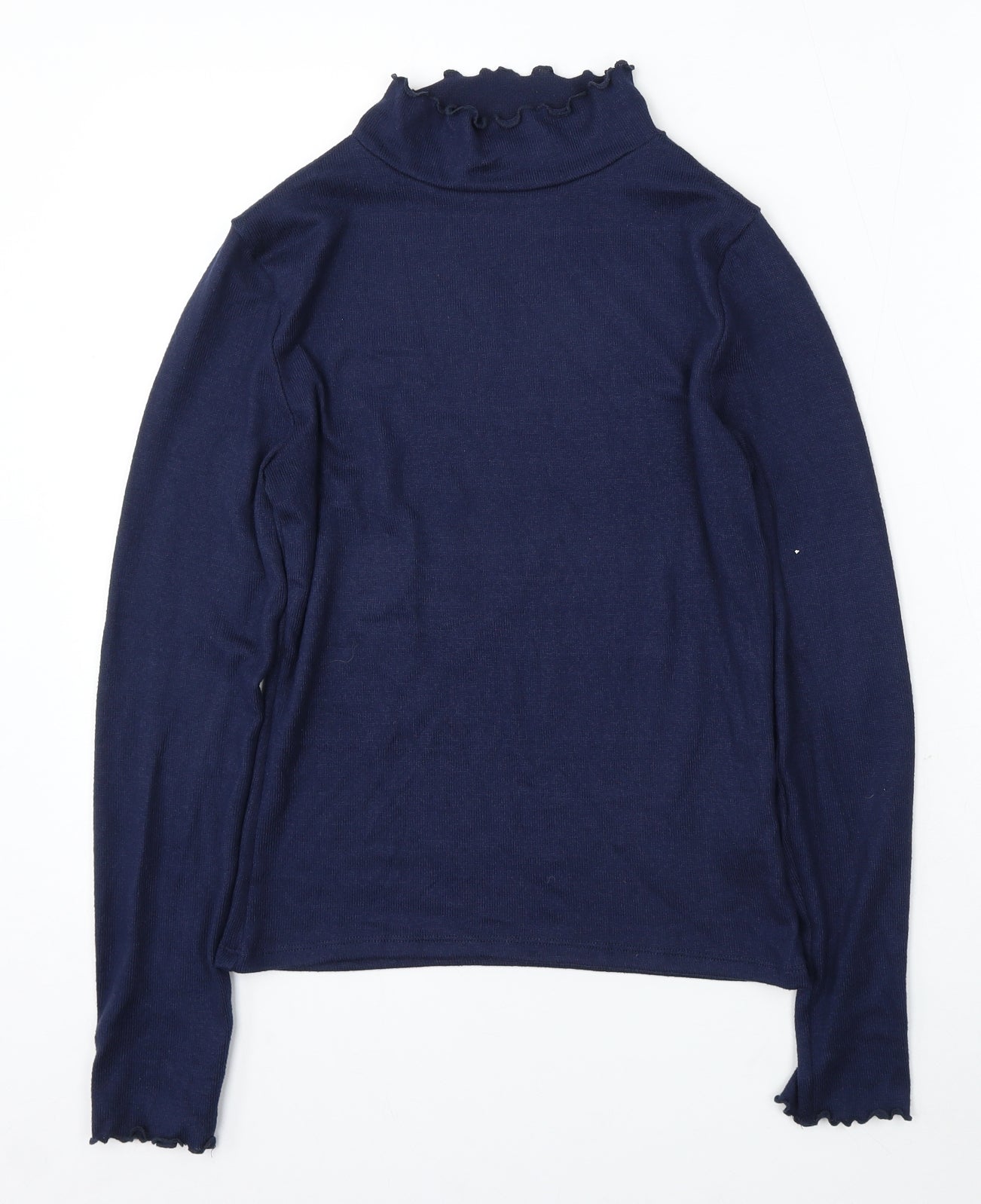 Primark Womens Blue Mock Neck Polyester Pullover Jumper Size 4