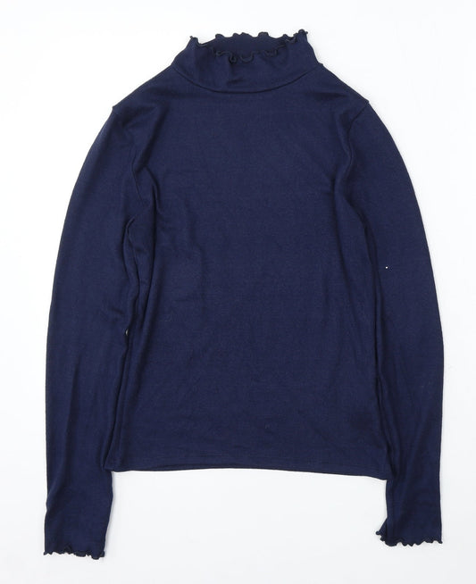 Primark Womens Blue Mock Neck Polyester Pullover Jumper Size 4