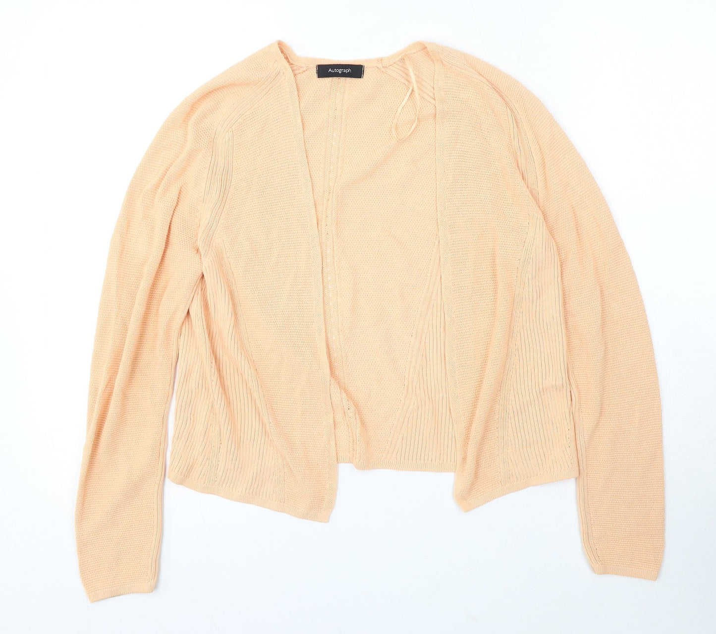 Autograph Womens Orange V-Neck Polyester Cardigan Jumper Size M