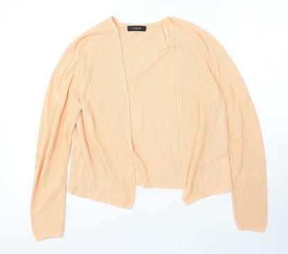 Autograph Womens Orange V-Neck Polyester Cardigan Jumper Size M