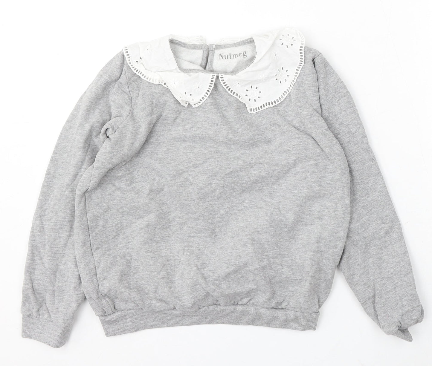 Nutmeg Girls Grey Cotton Pullover Sweatshirt Size 13-14 Years