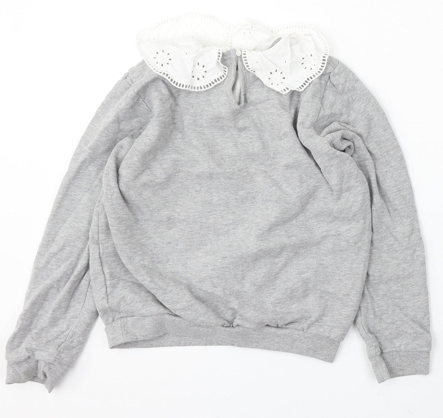 Nutmeg Girls Grey Cotton Pullover Sweatshirt Size 13-14 Years