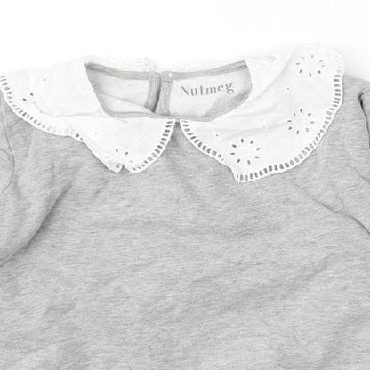 Nutmeg Girls Grey Cotton Pullover Sweatshirt Size 13-14 Years