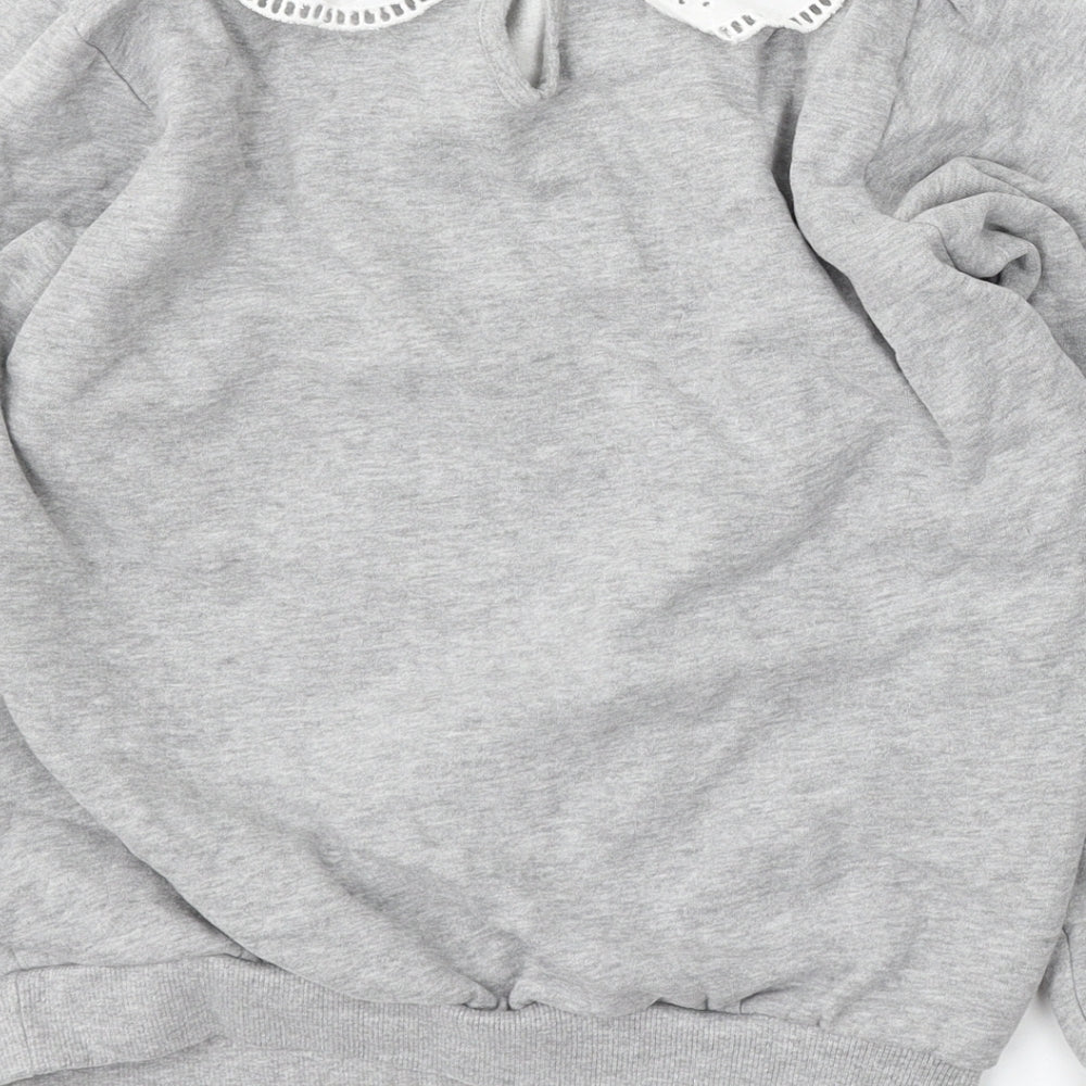 Nutmeg Girls Grey Cotton Pullover Sweatshirt Size 13-14 Years