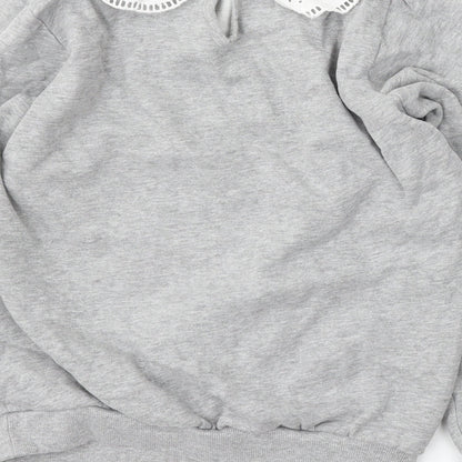 Nutmeg Girls Grey Cotton Pullover Sweatshirt Size 13-14 Years