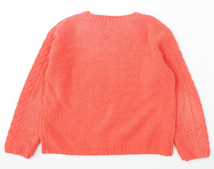 Primark Womens Red Round Neck Polyester Pullover Jumper Size XS