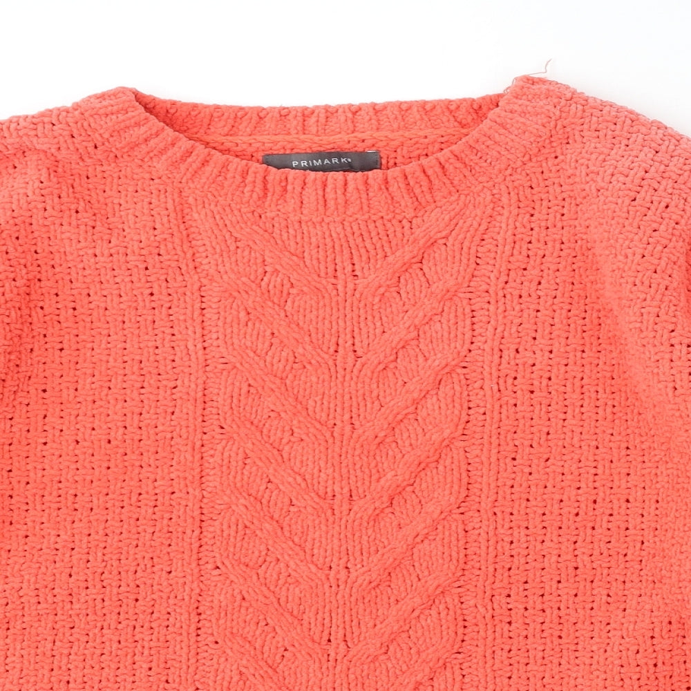 Primark Womens Red Round Neck Polyester Pullover Jumper Size XS