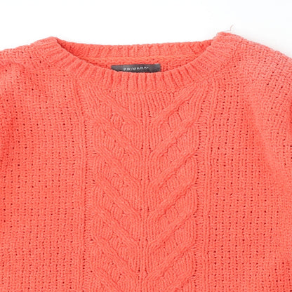 Primark Womens Red Round Neck Polyester Pullover Jumper Size XS
