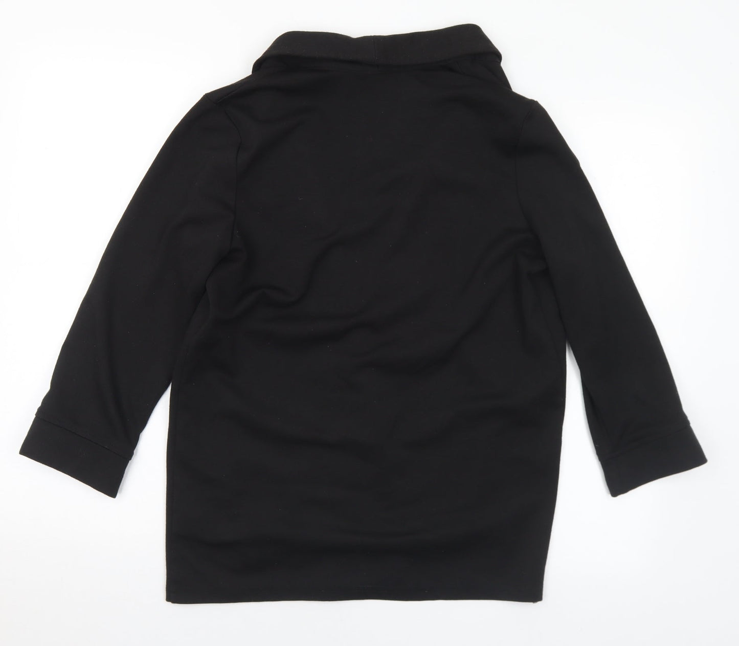 River Island Womens Black Collared Polyester Cardigan Jumper Size 8