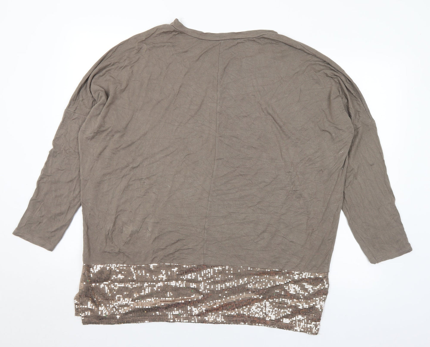 Womens UK Size XL Preworn Brown Basic Blouse