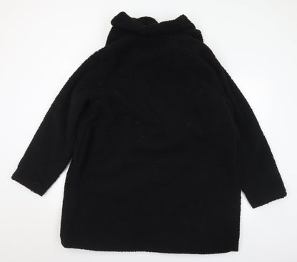 Boohoo Womens Black Overcoat Coat Size 16