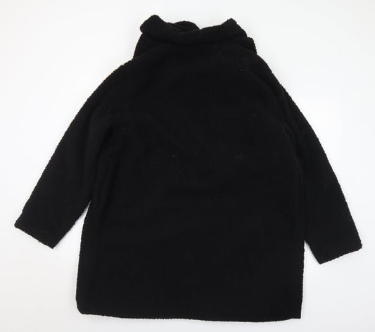 Boohoo Womens Black Overcoat Coat Size 16