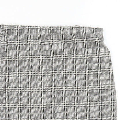 New Look Womens Grey Plaid Cotton A-Line Skirt Size 6