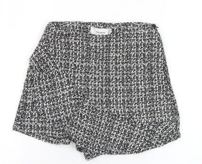 Pull&Bear Womens Black Geometric Cotton Hot Pants Shorts Size XS L3 in Regular
