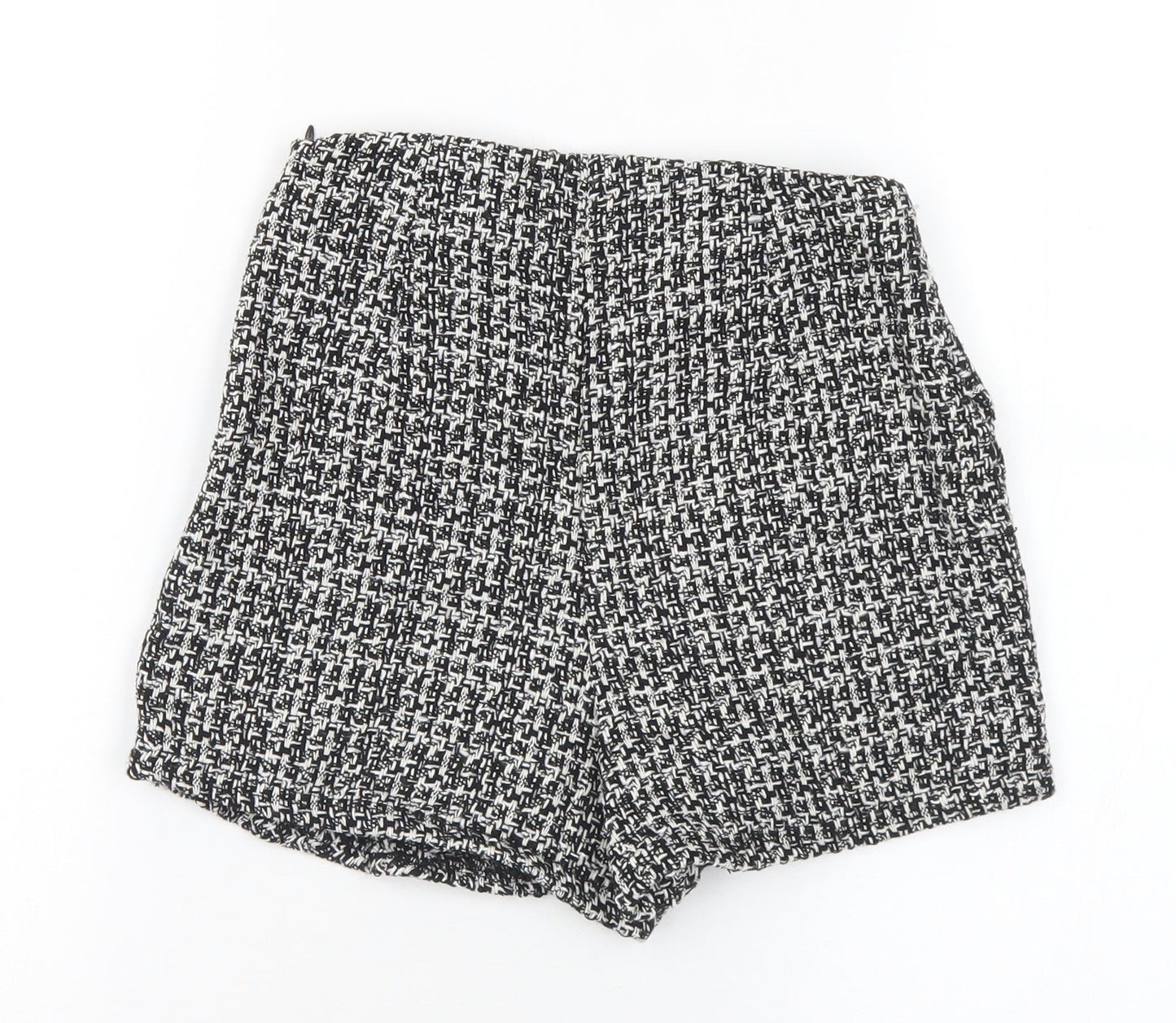 Pull&Bear Womens Black Geometric Cotton Hot Pants Shorts Size XS L3 in Regular