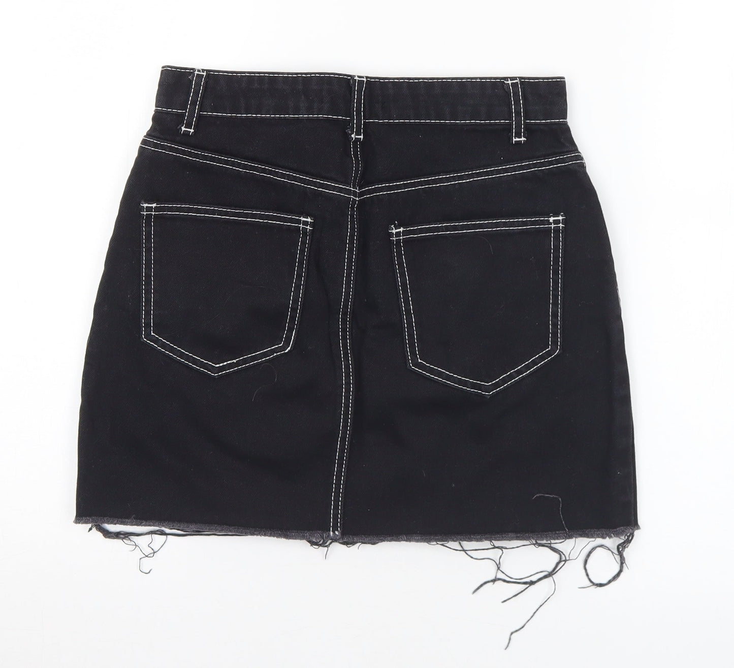 FOREVER 21 Womens Black Cotton A-Line Skirt Size S