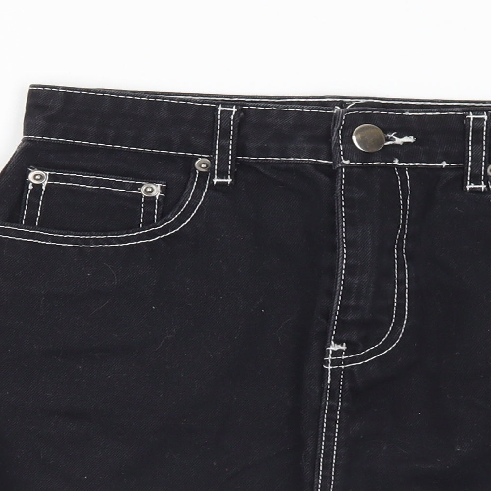 FOREVER 21 Womens Black Cotton A-Line Skirt Size S