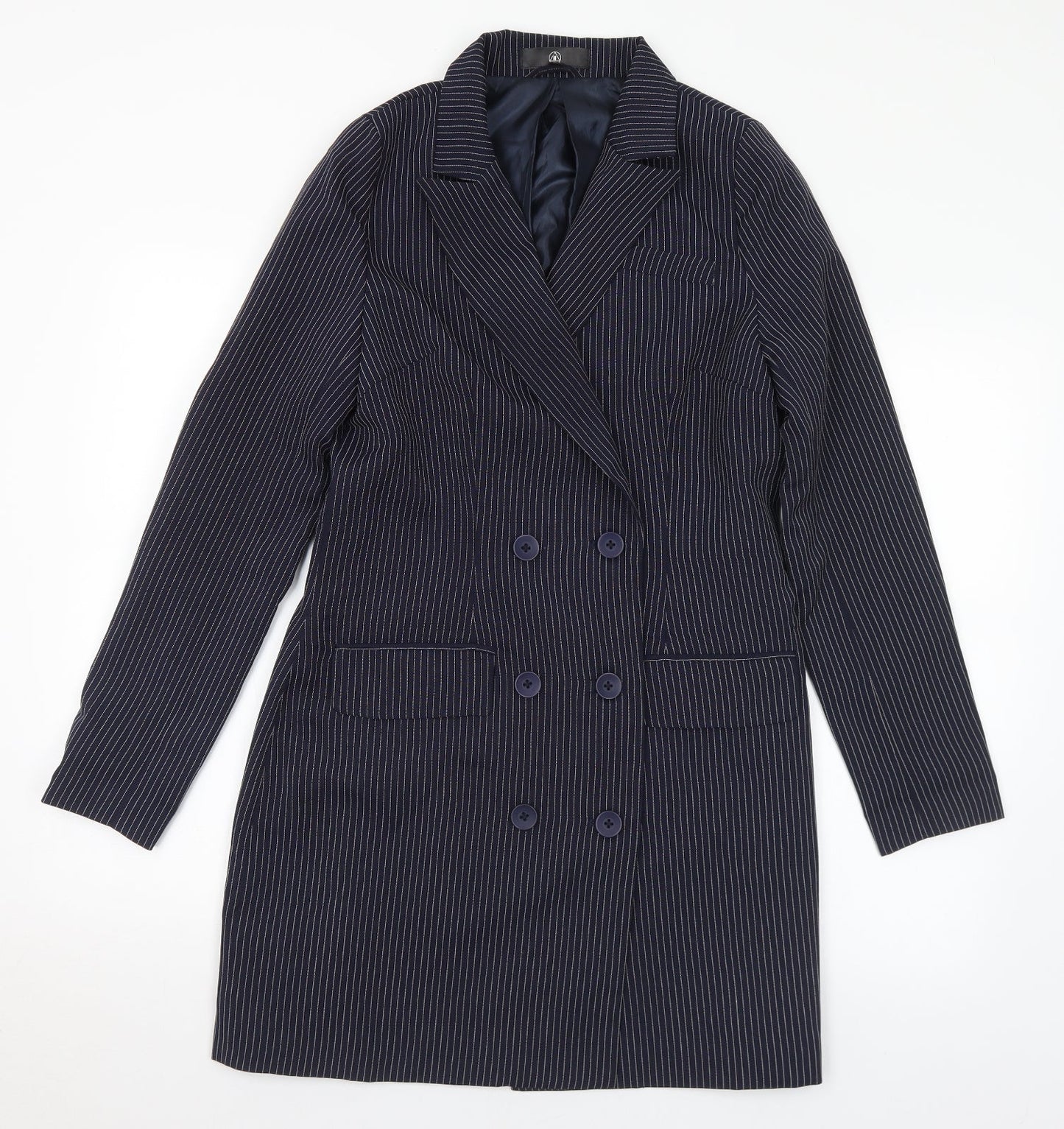 Womens UK Size 14 Missguided Blue Overcoat
