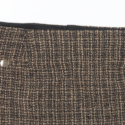 Friends like these Womens Brown Geometric Polyester A-Line Skirt Size 16 Zip