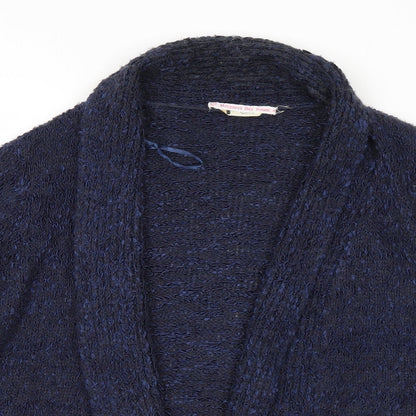 BHS Womens Blue Collared Polyester Cardigan Jumper Size 16