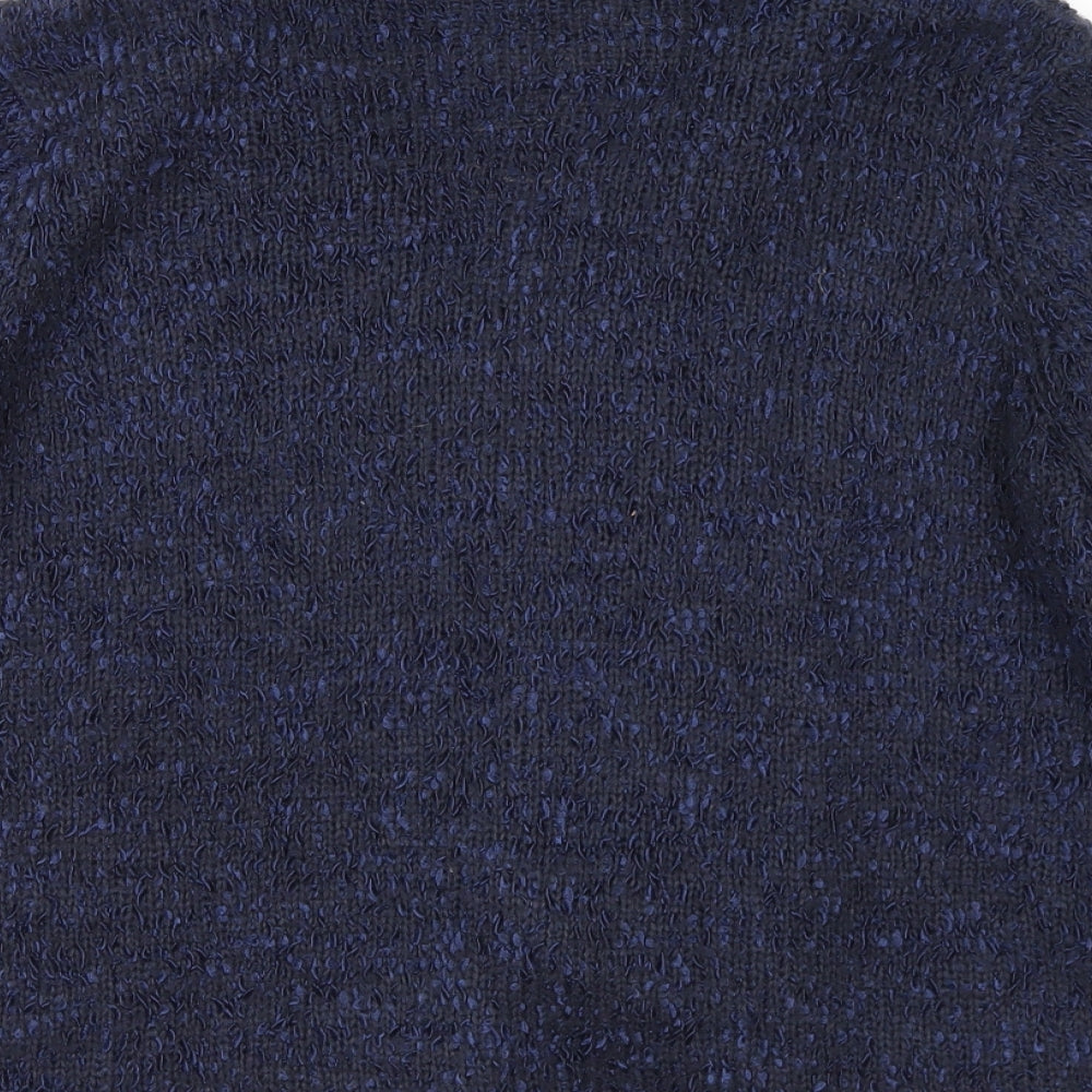 BHS Womens Blue Collared Polyester Cardigan Jumper Size 16