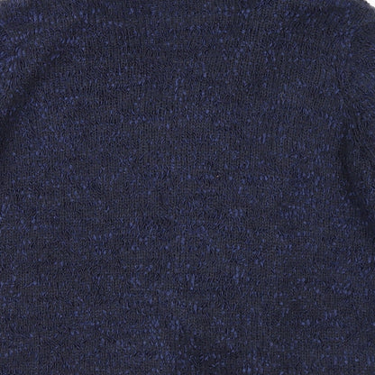 BHS Womens Blue Collared Polyester Cardigan Jumper Size 16
