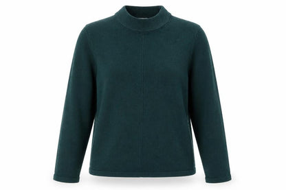 Classics Womens Green Mock Neck Acrylic Pullover Jumper Size 14