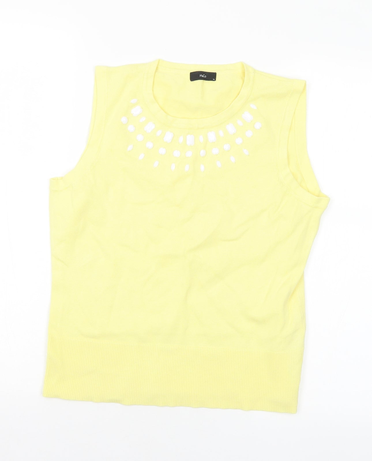 Womens UK Size 14 M&Co Yellow Pullover Jumper