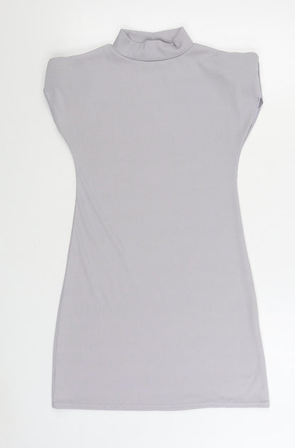 I SAW IT FIRST Womens Grey Polyester Bodycon Size 10 High Neck Pullover