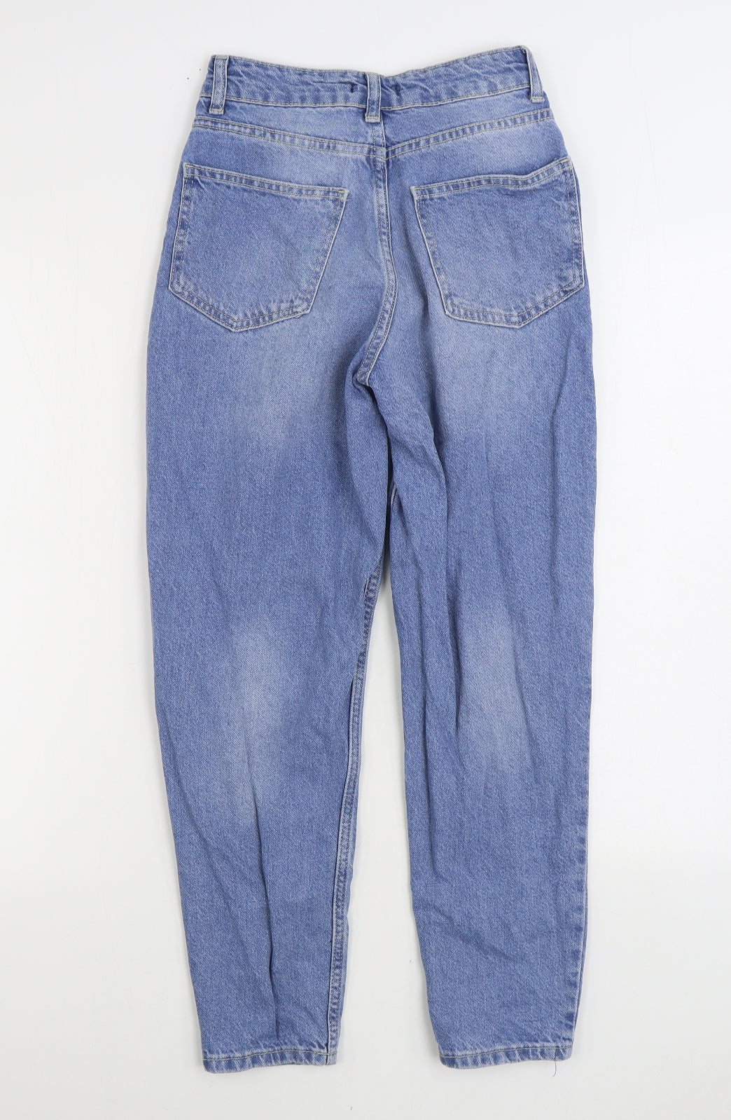 Boohoo Womens Blue Cotton Straight Jeans Size 6 L24 in Regular Zip