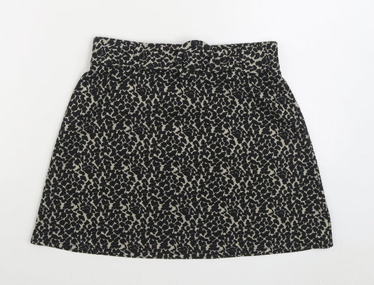 George Womens Brown Animal Print Polyester A-Line Skirt Size 10