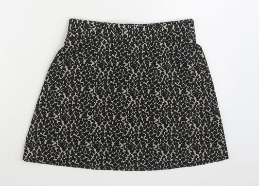 George Womens Brown Animal Print Polyester A-Line Skirt Size 10