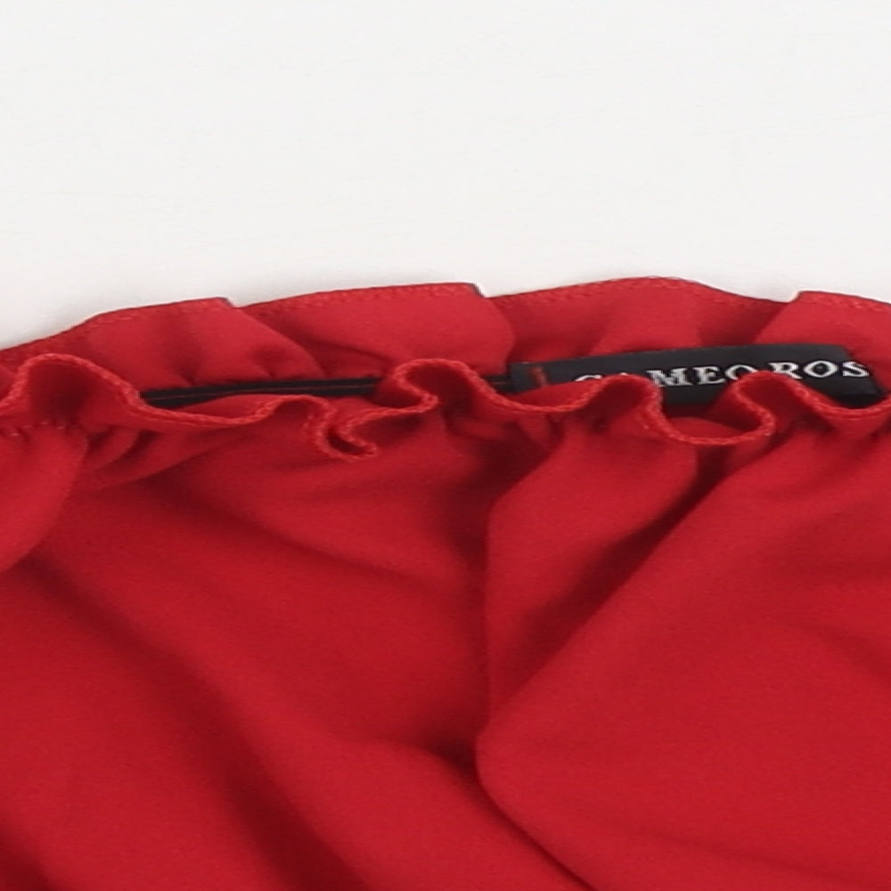 Womens UK Size 12 Cameo Rose Red Basic Blouse