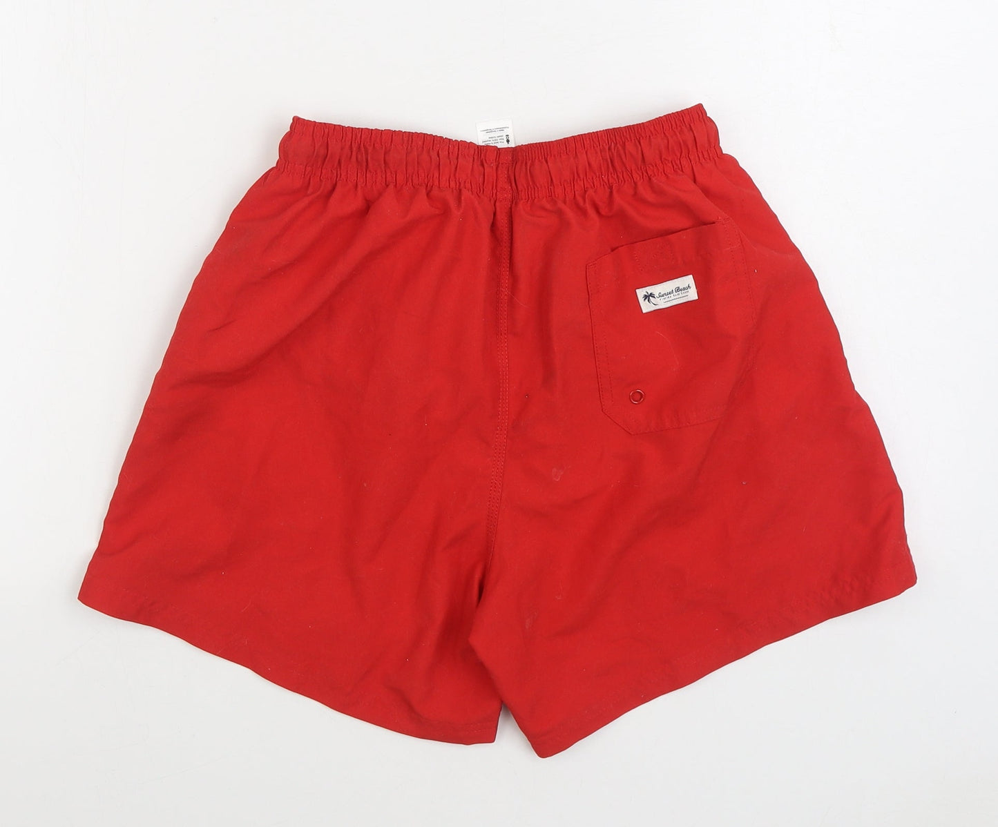 F&F Mens Red Polyester Sweat Shorts Size S Regular Tie - Swim trunks