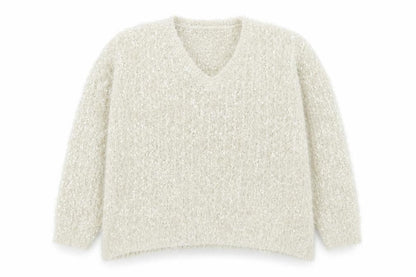 TU Womens Ivory V-Neck Polyester Pullover Jumper Size 12
